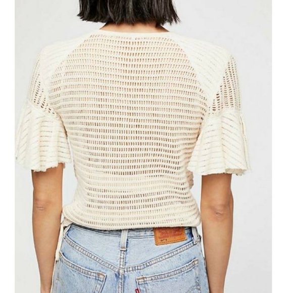 Free People NWT babes only cream open knit sweater - Picture 2 of 12